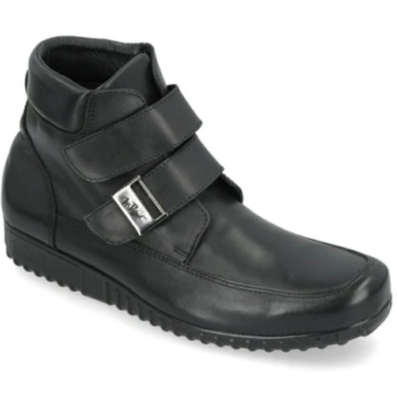 Michel Domit Mens Black Leather Round Toe High Top Ankle Boots Size 10.5 28.5 - Picture 1 of 9
